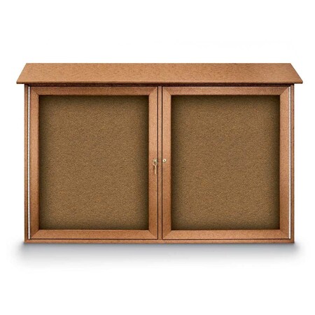 United Visual Products Indoor Enclosed Combo Board, 48"x36", Bronze Frame/White Porc & Apricot UVCB4836BZ-WHTPORC-APRICOT